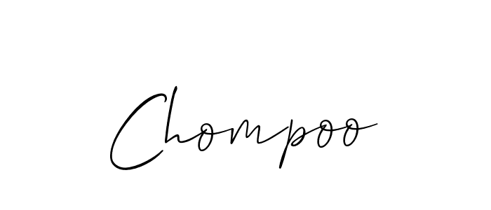 It looks lik you need a new signature style for name Chompoo. Design unique handwritten (Allison_Script) signature with our free signature maker in just a few clicks. Chompoo signature style 2 images and pictures png