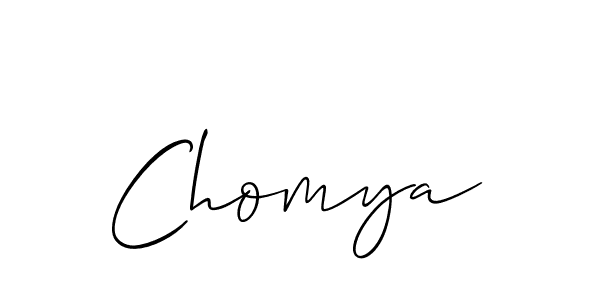 Chomya stylish signature style. Best Handwritten Sign (Allison_Script) for my name. Handwritten Signature Collection Ideas for my name Chomya. Chomya signature style 2 images and pictures png