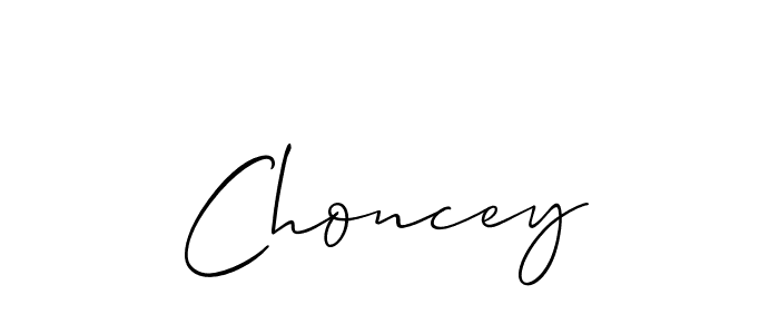 Choncey stylish signature style. Best Handwritten Sign (Allison_Script) for my name. Handwritten Signature Collection Ideas for my name Choncey. Choncey signature style 2 images and pictures png