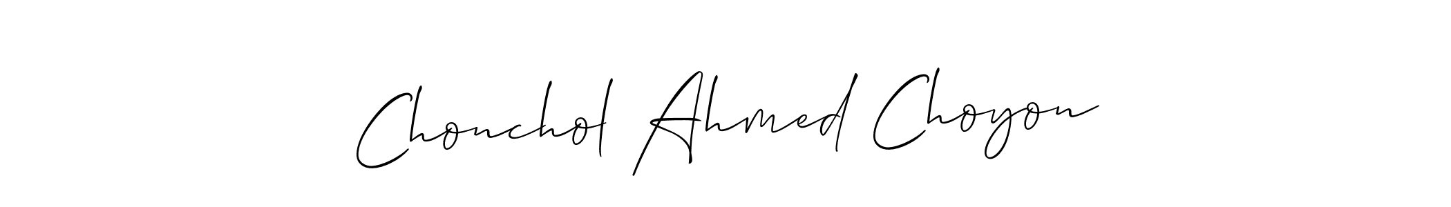 You can use this online signature creator to create a handwritten signature for the name Chonchol Ahmed Choyon. This is the best online autograph maker. Chonchol Ahmed Choyon signature style 2 images and pictures png