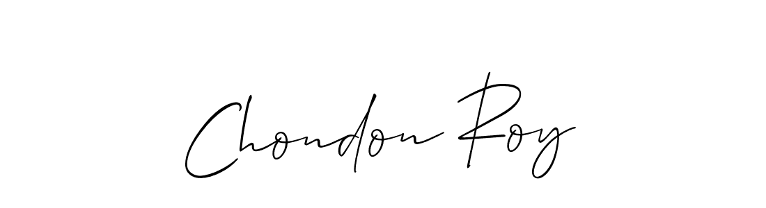 Create a beautiful signature design for name Chondon Roy. With this signature (Allison_Script) fonts, you can make a handwritten signature for free. Chondon Roy signature style 2 images and pictures png