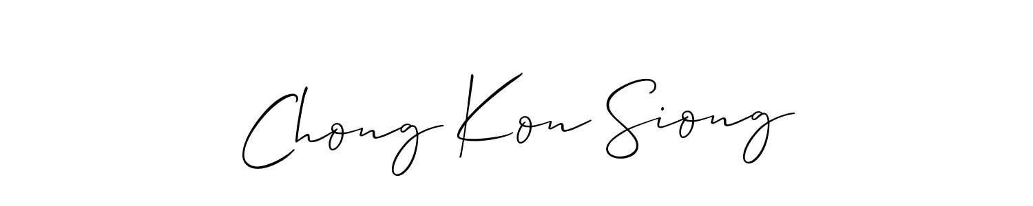 Chong Kon Siong stylish signature style. Best Handwritten Sign (Allison_Script) for my name. Handwritten Signature Collection Ideas for my name Chong Kon Siong. Chong Kon Siong signature style 2 images and pictures png