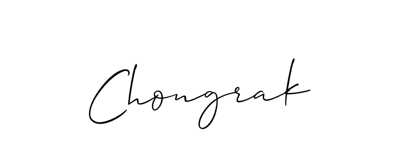 Design your own signature with our free online signature maker. With this signature software, you can create a handwritten (Allison_Script) signature for name Chongrak. Chongrak signature style 2 images and pictures png