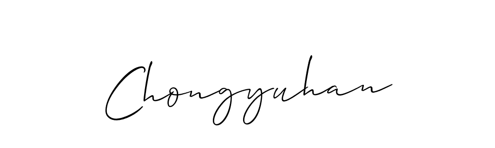 Create a beautiful signature design for name Chongyuhan. With this signature (Allison_Script) fonts, you can make a handwritten signature for free. Chongyuhan signature style 2 images and pictures png