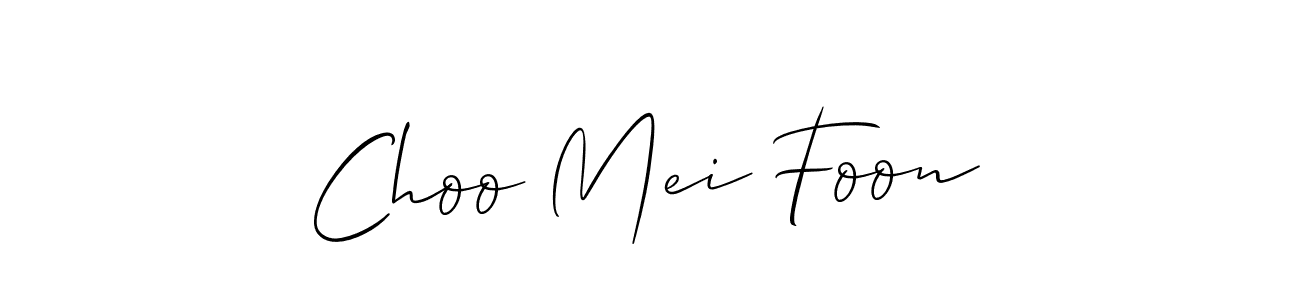 Also we have Choo Mei Foon name is the best signature style. Create professional handwritten signature collection using Allison_Script autograph style. Choo Mei Foon signature style 2 images and pictures png