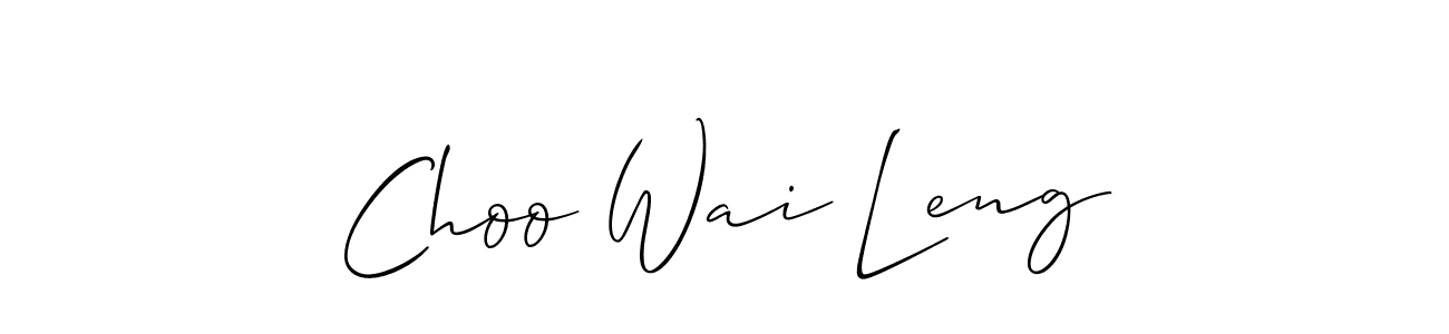 Also You can easily find your signature by using the search form. We will create Choo Wai Leng name handwritten signature images for you free of cost using Allison_Script sign style. Choo Wai Leng signature style 2 images and pictures png