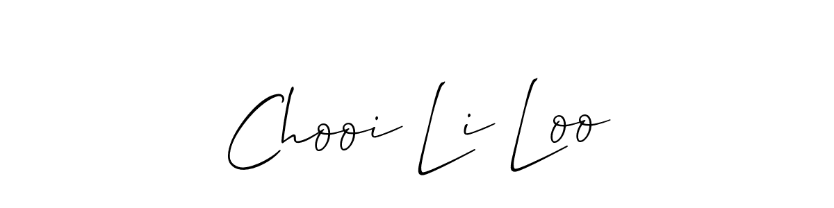 Also You can easily find your signature by using the search form. We will create Chooi Li Loo name handwritten signature images for you free of cost using Allison_Script sign style. Chooi Li Loo signature style 2 images and pictures png