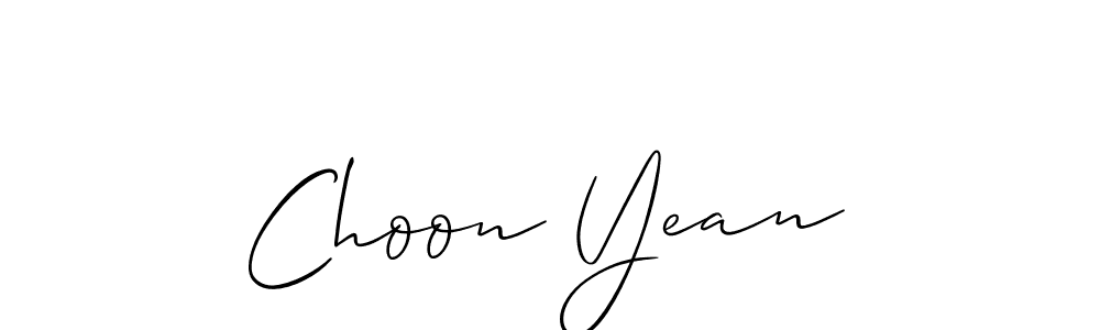 Use a signature maker to create a handwritten signature online. With this signature software, you can design (Allison_Script) your own signature for name Choon Yean. Choon Yean signature style 2 images and pictures png