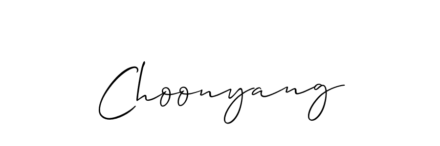 How to make Choonyang signature? Allison_Script is a professional autograph style. Create handwritten signature for Choonyang name. Choonyang signature style 2 images and pictures png