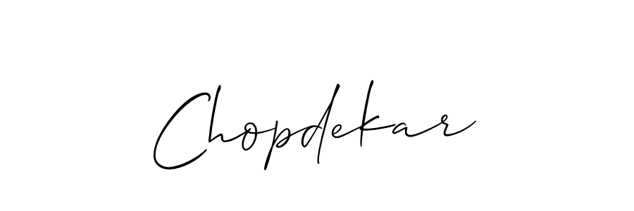 Design your own signature with our free online signature maker. With this signature software, you can create a handwritten (Allison_Script) signature for name Chopdekar. Chopdekar signature style 2 images and pictures png