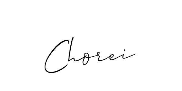 Use a signature maker to create a handwritten signature online. With this signature software, you can design (Allison_Script) your own signature for name Chorei. Chorei signature style 2 images and pictures png