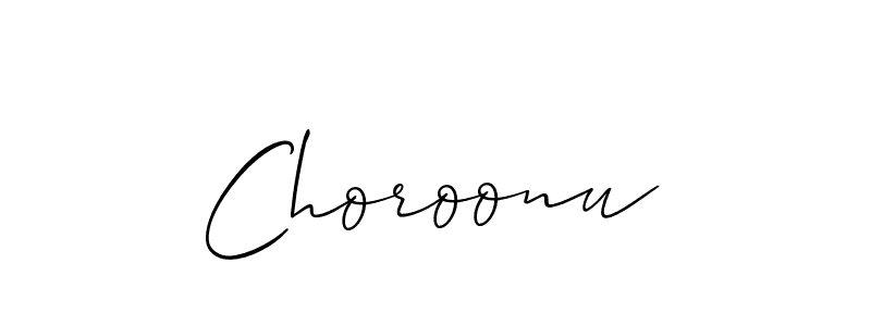 Allison_Script is a professional signature style that is perfect for those who want to add a touch of class to their signature. It is also a great choice for those who want to make their signature more unique. Get Choroonu name to fancy signature for free. Choroonu signature style 2 images and pictures png