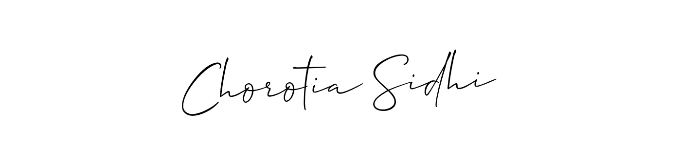 The best way (Allison_Script) to make a short signature is to pick only two or three words in your name. The name Chorotia Sidhi include a total of six letters. For converting this name. Chorotia Sidhi signature style 2 images and pictures png