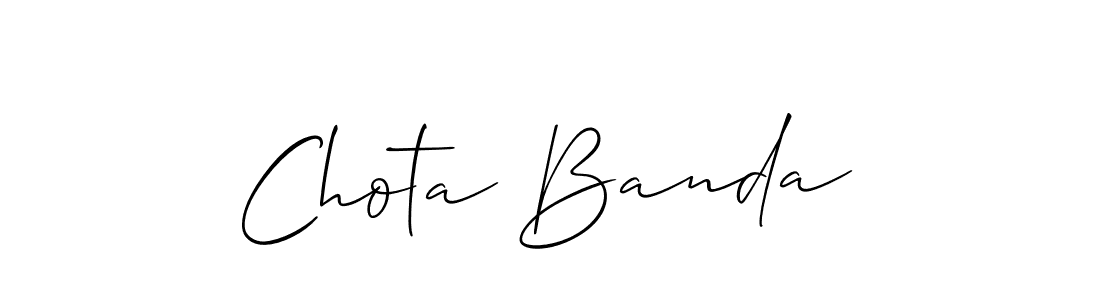 It looks lik you need a new signature style for name Chota Banda. Design unique handwritten (Allison_Script) signature with our free signature maker in just a few clicks. Chota Banda signature style 2 images and pictures png