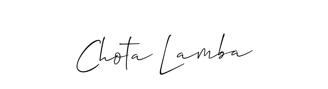 The best way (Allison_Script) to make a short signature is to pick only two or three words in your name. The name Chota Lamba include a total of six letters. For converting this name. Chota Lamba signature style 2 images and pictures png