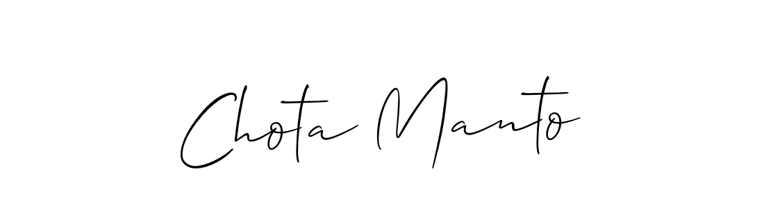 How to make Chota Manto name signature. Use Allison_Script style for creating short signs online. This is the latest handwritten sign. Chota Manto signature style 2 images and pictures png