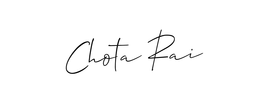 How to make Chota Rai name signature. Use Allison_Script style for creating short signs online. This is the latest handwritten sign. Chota Rai signature style 2 images and pictures png