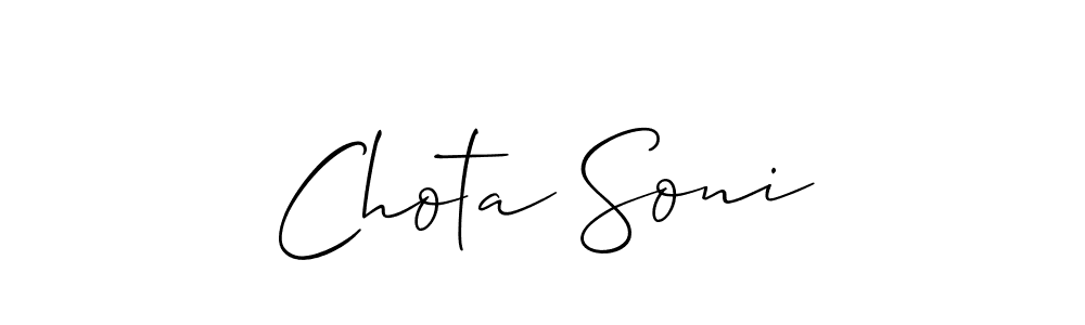 Allison_Script is a professional signature style that is perfect for those who want to add a touch of class to their signature. It is also a great choice for those who want to make their signature more unique. Get Chota Soni name to fancy signature for free. Chota Soni signature style 2 images and pictures png