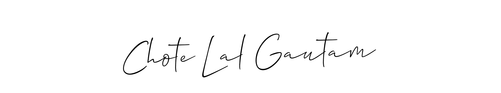 Allison_Script is a professional signature style that is perfect for those who want to add a touch of class to their signature. It is also a great choice for those who want to make their signature more unique. Get Chote Lal Gautam name to fancy signature for free. Chote Lal Gautam signature style 2 images and pictures png