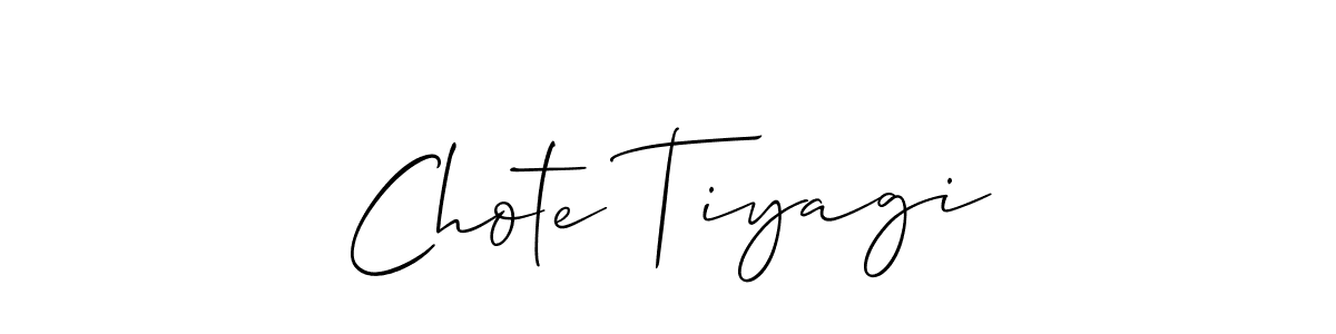 Create a beautiful signature design for name Chote Tiyagi. With this signature (Allison_Script) fonts, you can make a handwritten signature for free. Chote Tiyagi signature style 2 images and pictures png