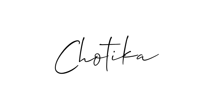 Create a beautiful signature design for name Chotika. With this signature (Allison_Script) fonts, you can make a handwritten signature for free. Chotika signature style 2 images and pictures png