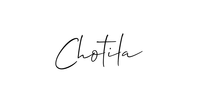 The best way (Allison_Script) to make a short signature is to pick only two or three words in your name. The name Chotila include a total of six letters. For converting this name. Chotila signature style 2 images and pictures png