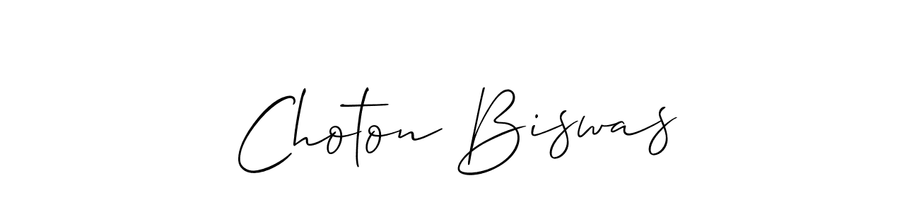 How to make Choton Biswas name signature. Use Allison_Script style for creating short signs online. This is the latest handwritten sign. Choton Biswas signature style 2 images and pictures png