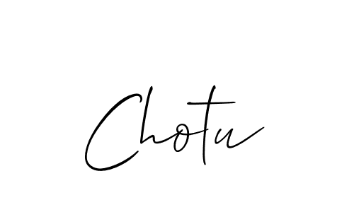 if you are searching for the best signature style for your name Chotu. so please give up your signature search. here we have designed multiple signature styles  using Allison_Script. Chotu signature style 2 images and pictures png