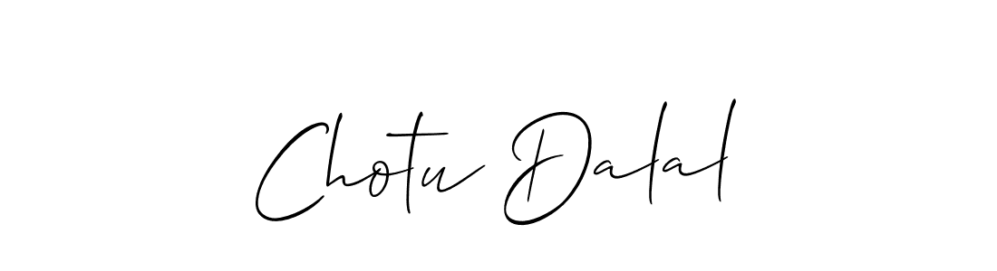 Make a beautiful signature design for name Chotu Dalal. With this signature (Allison_Script) style, you can create a handwritten signature for free. Chotu Dalal signature style 2 images and pictures png