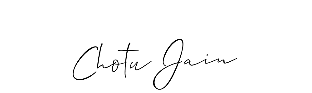 Create a beautiful signature design for name Chotu Jain. With this signature (Allison_Script) fonts, you can make a handwritten signature for free. Chotu Jain signature style 2 images and pictures png