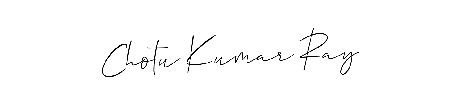 Design your own signature with our free online signature maker. With this signature software, you can create a handwritten (Allison_Script) signature for name Chotu Kumar Ray. Chotu Kumar Ray signature style 2 images and pictures png