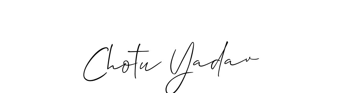 Also we have Chotu Yadav name is the best signature style. Create professional handwritten signature collection using Allison_Script autograph style. Chotu Yadav signature style 2 images and pictures png