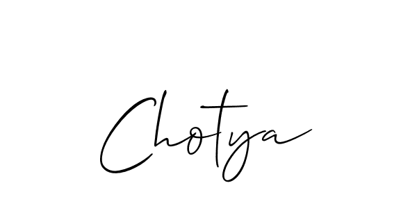 How to make Chotya signature? Allison_Script is a professional autograph style. Create handwritten signature for Chotya name. Chotya signature style 2 images and pictures png