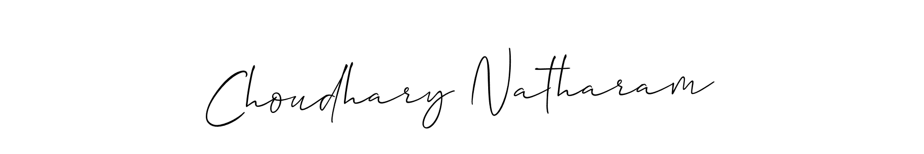 How to make Choudhary Natharam signature? Allison_Script is a professional autograph style. Create handwritten signature for Choudhary Natharam name. Choudhary Natharam signature style 2 images and pictures png