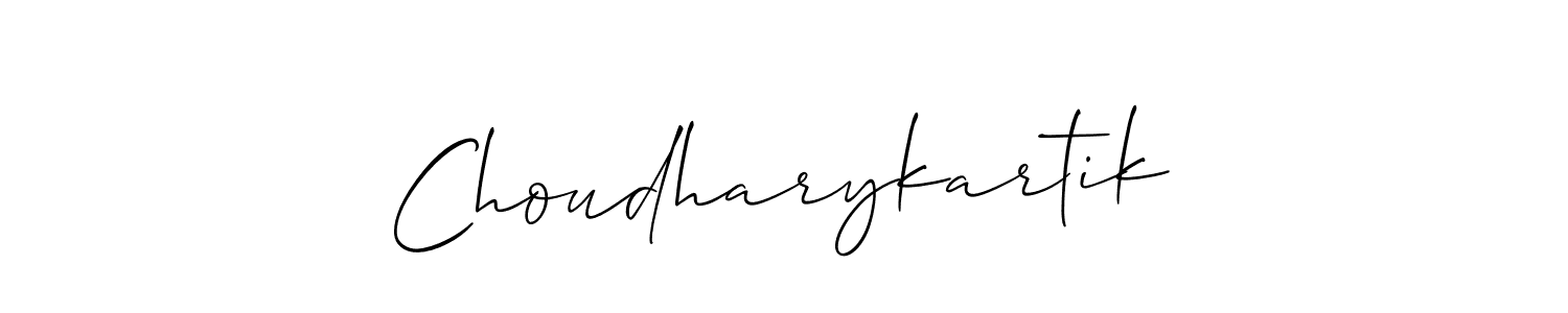 Design your own signature with our free online signature maker. With this signature software, you can create a handwritten (Allison_Script) signature for name Choudharykartik. Choudharykartik signature style 2 images and pictures png