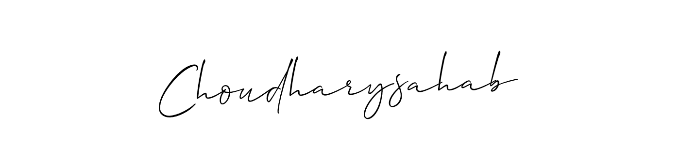 How to make Choudharysahab signature? Allison_Script is a professional autograph style. Create handwritten signature for Choudharysahab name. Choudharysahab signature style 2 images and pictures png