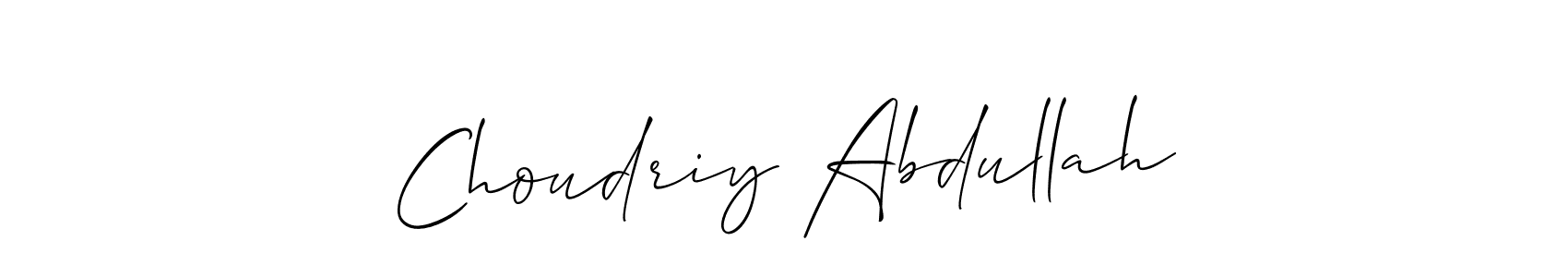 Design your own signature with our free online signature maker. With this signature software, you can create a handwritten (Allison_Script) signature for name Choudriy Abdullah. Choudriy Abdullah signature style 2 images and pictures png