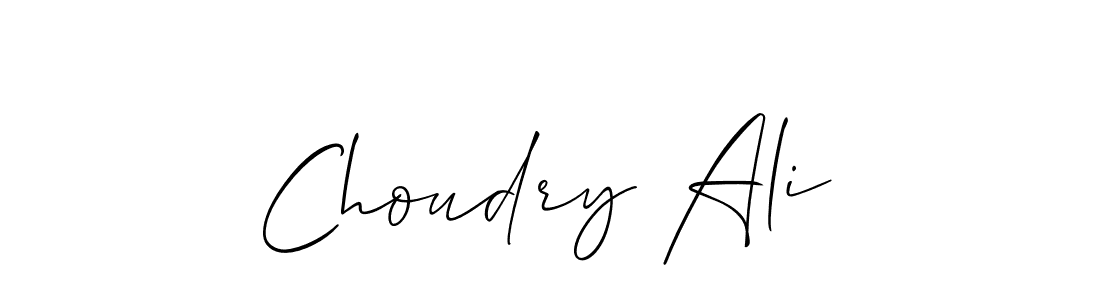 Make a beautiful signature design for name Choudry Ali. With this signature (Allison_Script) style, you can create a handwritten signature for free. Choudry Ali signature style 2 images and pictures png