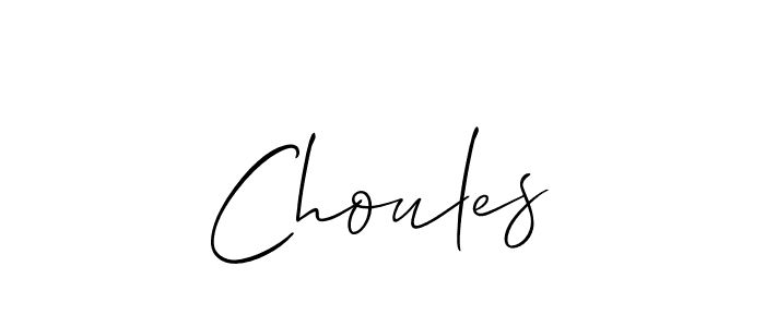 The best way (Allison_Script) to make a short signature is to pick only two or three words in your name. The name Choules include a total of six letters. For converting this name. Choules signature style 2 images and pictures png