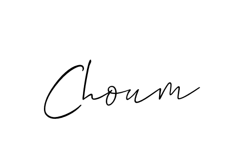 The best way (Allison_Script) to make a short signature is to pick only two or three words in your name. The name Choum include a total of six letters. For converting this name. Choum signature style 2 images and pictures png