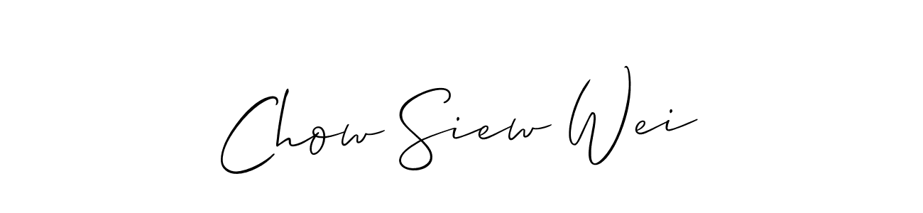 You should practise on your own different ways (Allison_Script) to write your name (Chow Siew Wei) in signature. don't let someone else do it for you. Chow Siew Wei signature style 2 images and pictures png