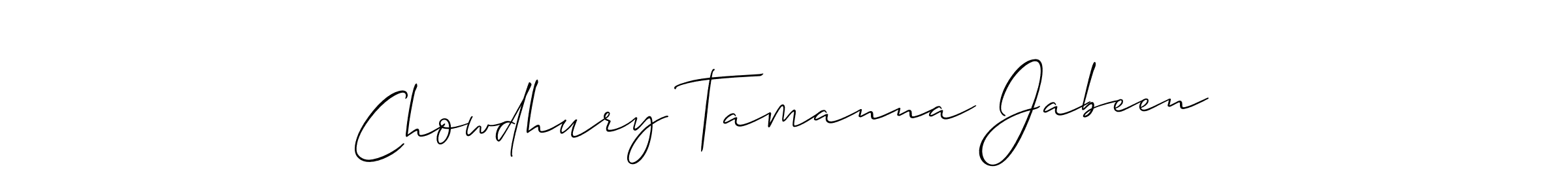 How to make Chowdhury Tamanna Jabeen signature? Allison_Script is a professional autograph style. Create handwritten signature for Chowdhury Tamanna Jabeen name. Chowdhury Tamanna Jabeen signature style 2 images and pictures png