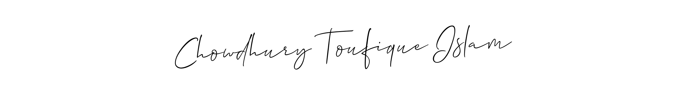 You should practise on your own different ways (Allison_Script) to write your name (Chowdhury Toufique Islam) in signature. don't let someone else do it for you. Chowdhury Toufique Islam signature style 2 images and pictures png