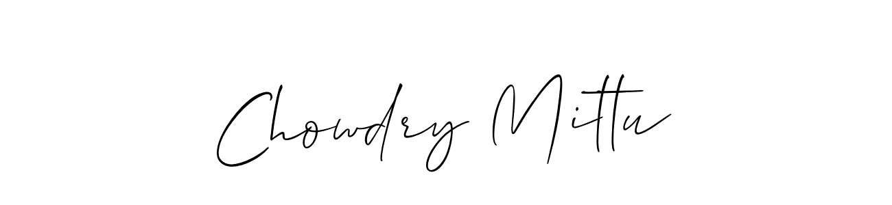 This is the best signature style for the Chowdry Mittu name. Also you like these signature font (Allison_Script). Mix name signature. Chowdry Mittu signature style 2 images and pictures png