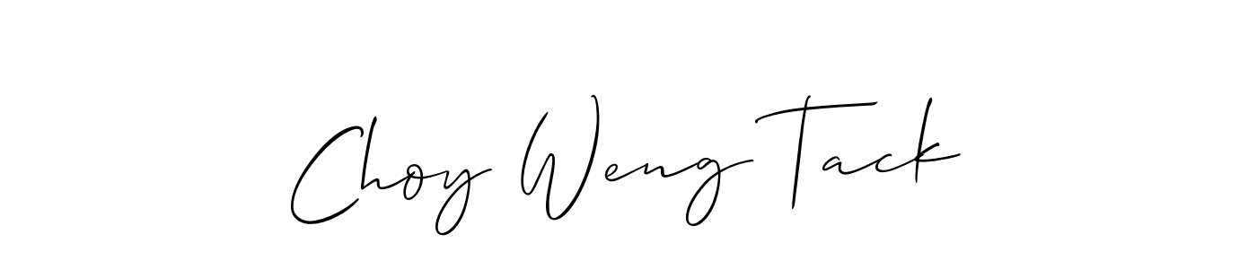 How to make Choy Weng Tack name signature. Use Allison_Script style for creating short signs online. This is the latest handwritten sign. Choy Weng Tack signature style 2 images and pictures png