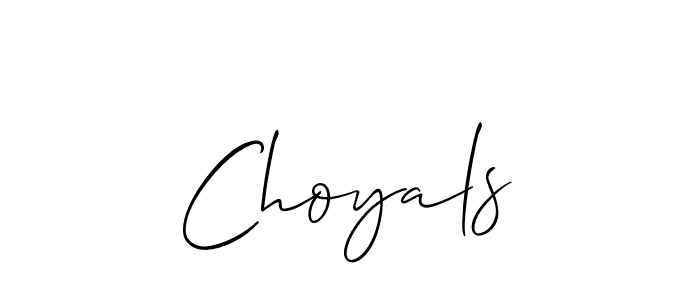 Allison_Script is a professional signature style that is perfect for those who want to add a touch of class to their signature. It is also a great choice for those who want to make their signature more unique. Get Choyals name to fancy signature for free. Choyals signature style 2 images and pictures png