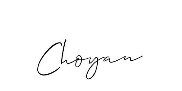 How to make Choyan signature? Allison_Script is a professional autograph style. Create handwritten signature for Choyan name. Choyan signature style 2 images and pictures png