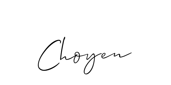 Make a beautiful signature design for name Choyen. With this signature (Allison_Script) style, you can create a handwritten signature for free. Choyen signature style 2 images and pictures png