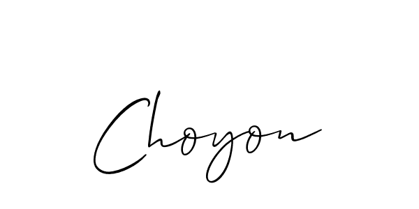 You should practise on your own different ways (Allison_Script) to write your name (Choyon) in signature. don't let someone else do it for you. Choyon signature style 2 images and pictures png