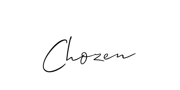 Design your own signature with our free online signature maker. With this signature software, you can create a handwritten (Allison_Script) signature for name Chozen. Chozen signature style 2 images and pictures png